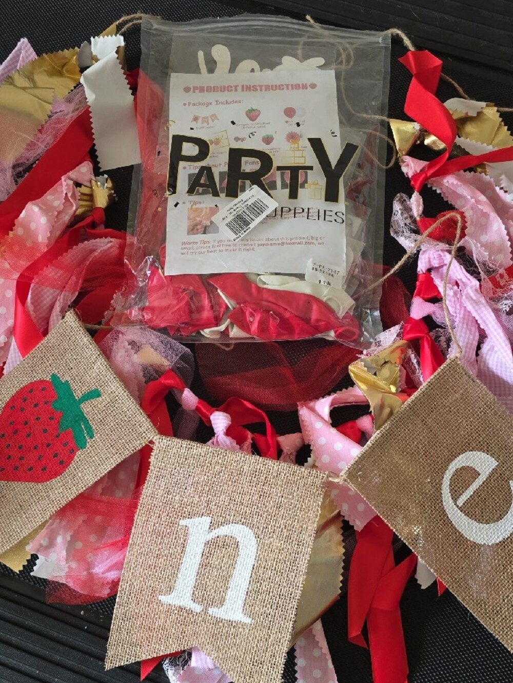 Sweet One Berry First Birthday Strawberry Theme Party Supplies Decorations Pack